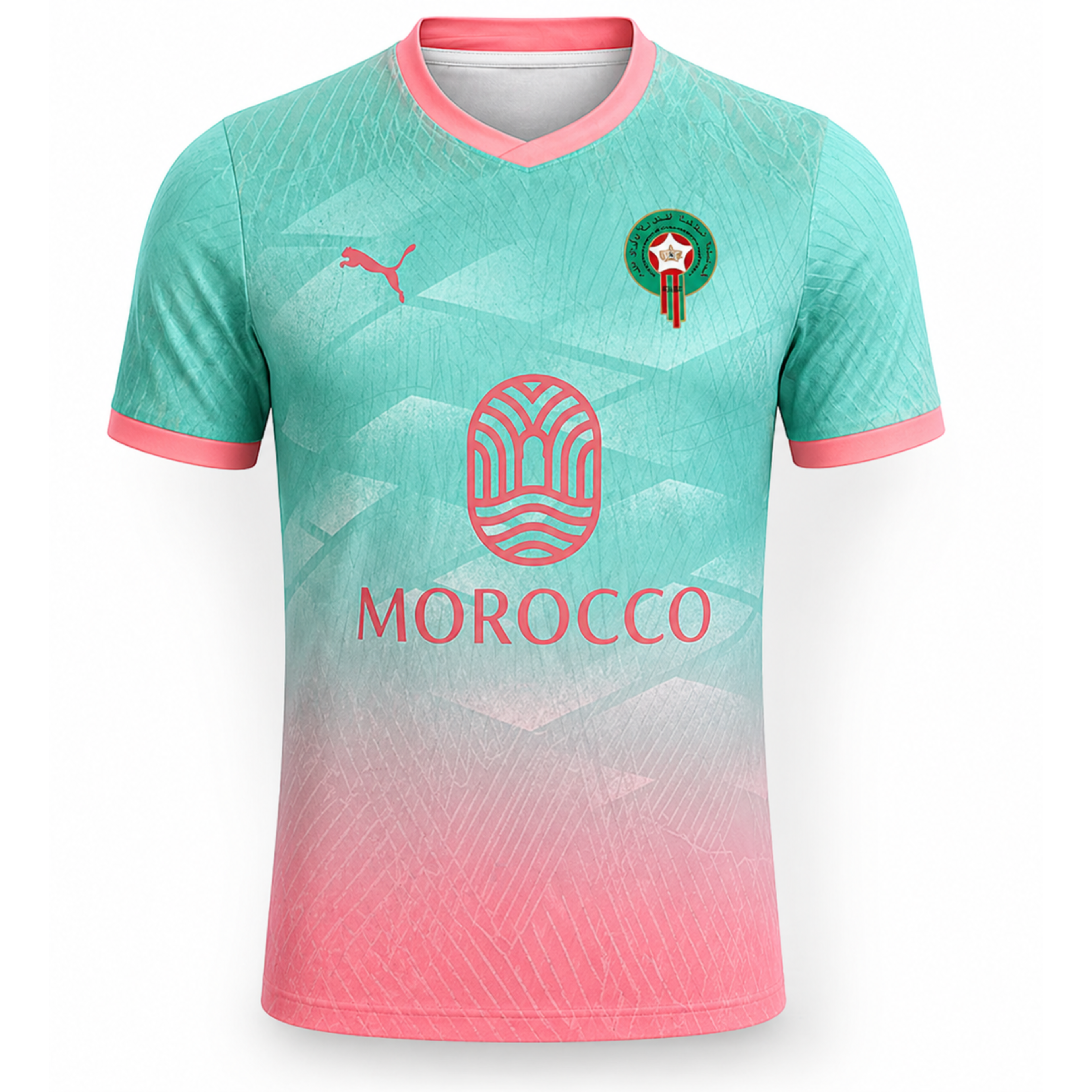 Morocco Jersey - Aqua Fade / Coral